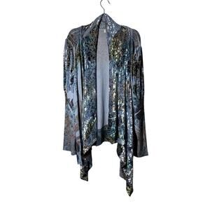 Yvos Open Front Cardigan Boho Velvet Whimsygoth Artsy 18/20